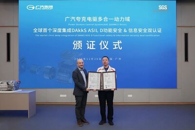 GAC’s Quark Electric Drive Achieves the World’s First DAkkS ASIL D Functional Safety and Information Security Dual Certification