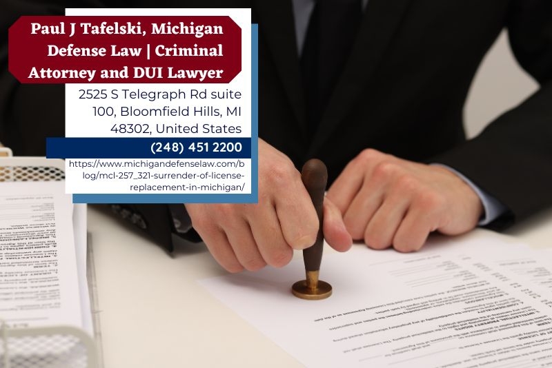 Oakland County License Restoration Attorney Paul J. Tafelski Explains the Role of MCL 257.321 in License Suspensions