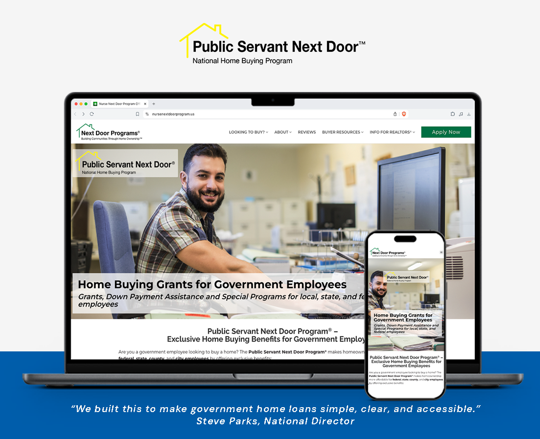 Public Servant Next Door® Relaunches with Expanded Housing Grants and Home-Buying Support for Government Employees