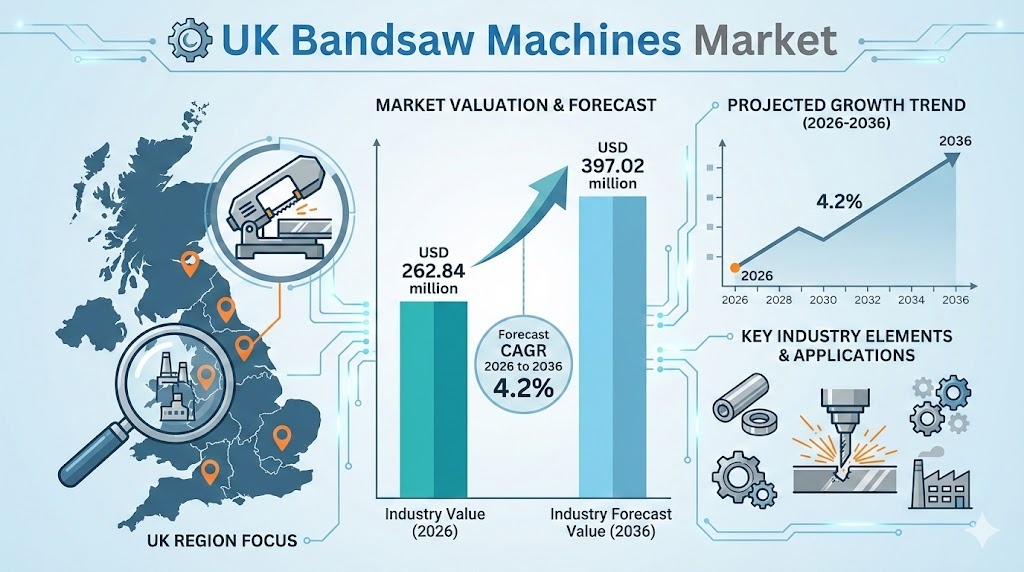 UK Bandsaw Machines Market Outlook 2026–2036: Precision Cutting Demand Sustains Steady Growth