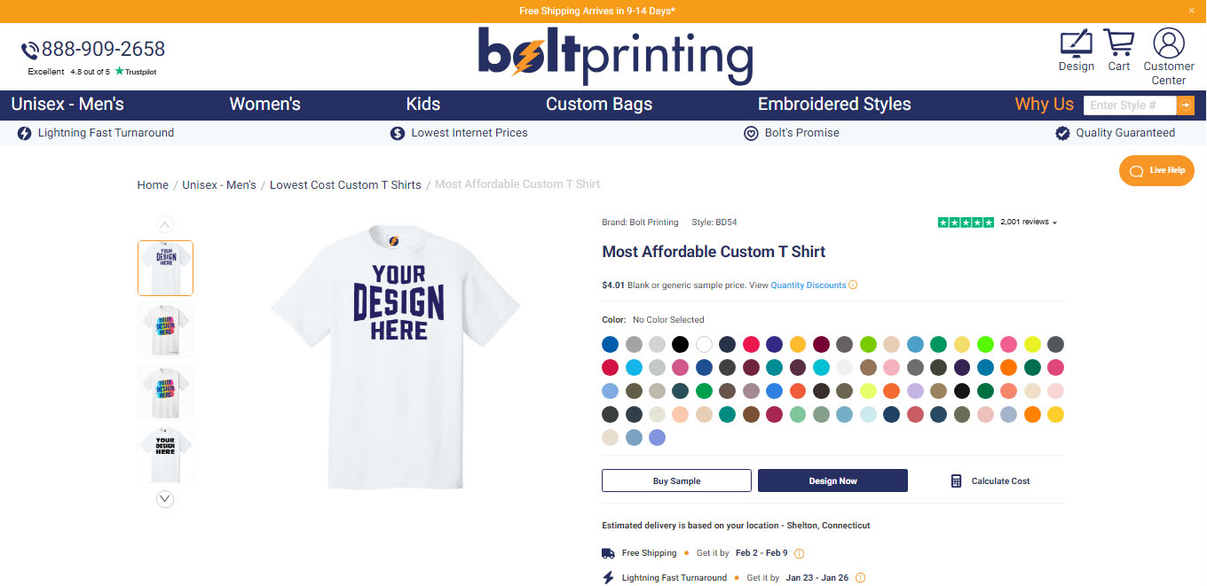 Bolt Printing Launches Redesigned Product Pages to Improve Custom Apparel Ordering Experience