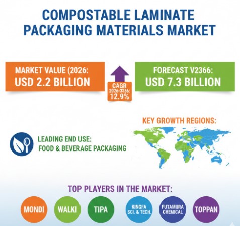 Compostable Laminate Packaging Materials Market is Set to Reach USD 7.3 Billion by 2036 as Disposal Rules Drive Adoption