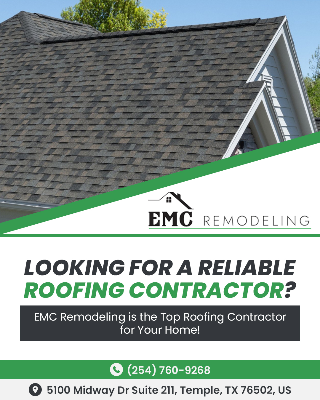 EMC Remodeling, a Roof Repair Company in Temple, Texas, Introduces New Low Price Guarantee
