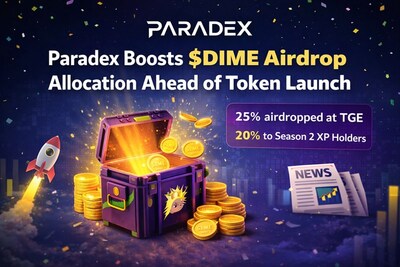 Paradex Confirms $DIME TGE Timeline and Expands Airdrop Allocation Following XP Season 2 Conclusion