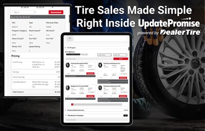 UpdatePromise and Dealer Tire Partner to Improve Tire Sales Experience for Dealerships