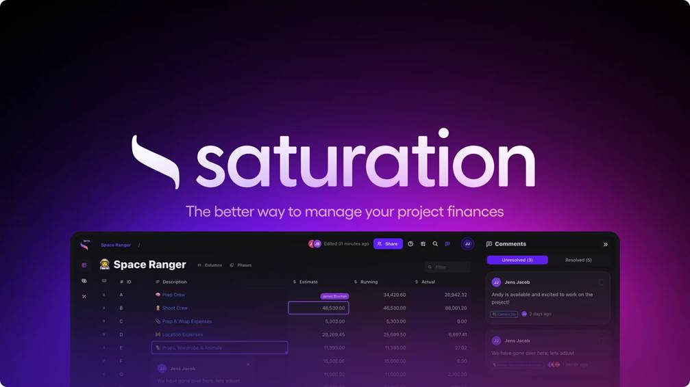 Saturation Introduces Production Credit Card Built for Film and Video Teams