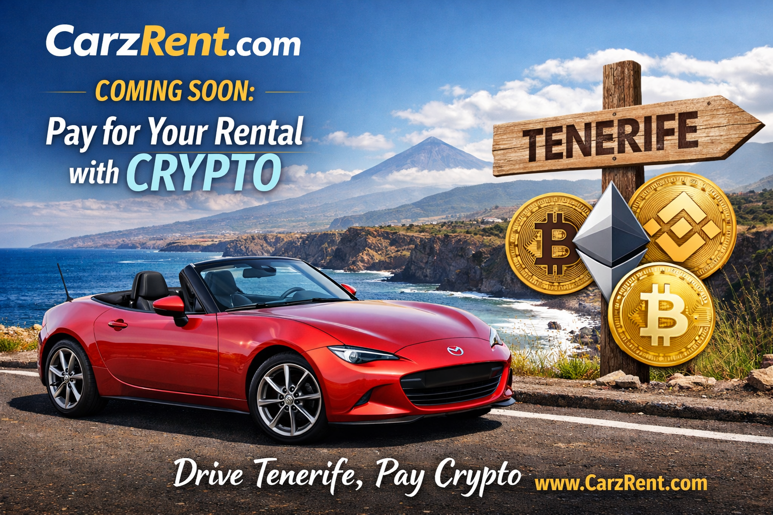 CarzRent.com Announces Upcoming Cryptocurrency Payments for Car Rentals