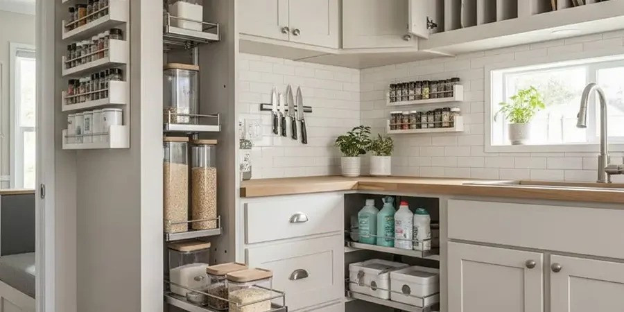 How Do Mobile Home Kitchens Gain Storage Without Space?