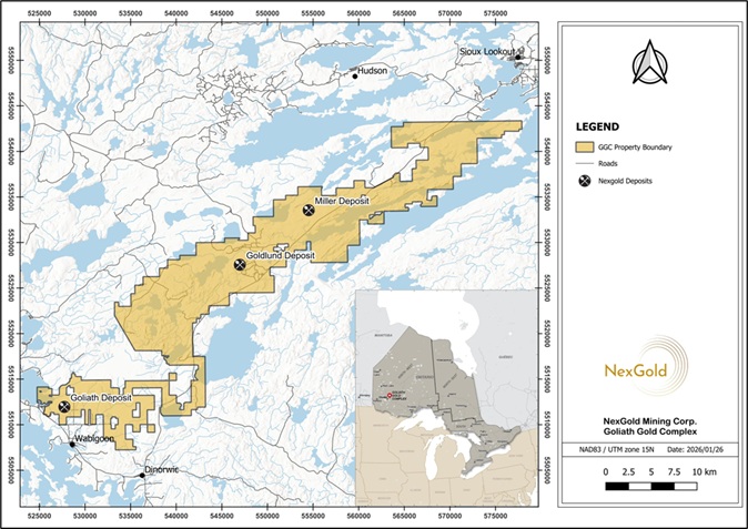 NexGold Initiates a 25,000-metre Infill Diamond Drill Program at the Goliath Gold Complex, Ontario