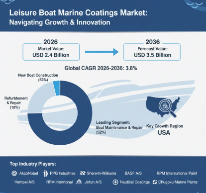 Global Leisure Boat Marine Coatings Market Projected to Reach USD 3.5 Billion by 2036 at 3.8% CAGR – FMI